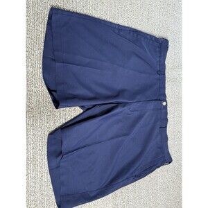 Peter Millar Men's Shorts Size 42 Navy Blue Flat Front Golf 9" Inseam